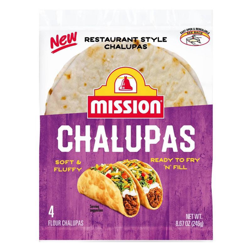slide 1 of 9, Mission Flour Chalupas, 4 Count, 8.67 oz