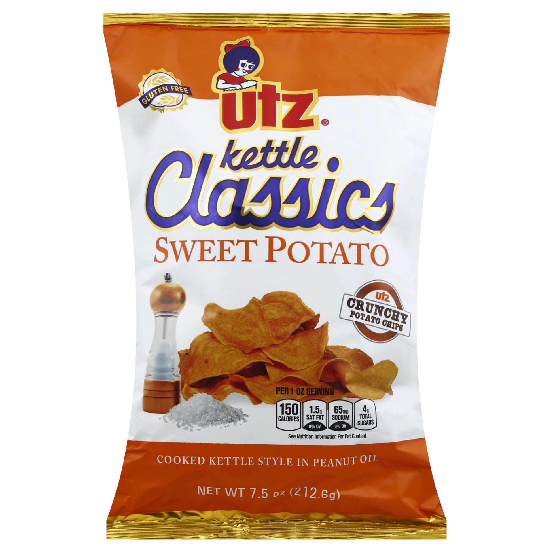 slide 1 of 9, Utz Kettle Classics Sweet Potato Chips, 7.5 oz