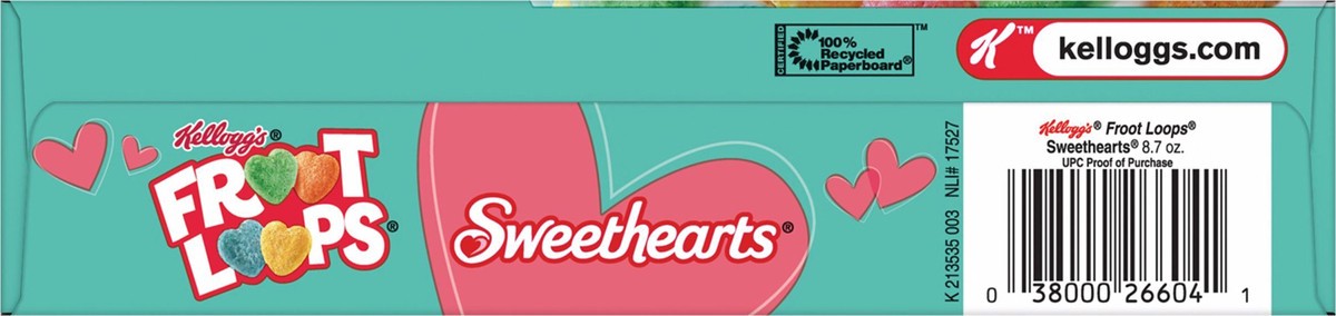slide 8 of 9, Fruit Loops Kellogg's Froot Loops Sweethearts Breakfast Cereal Original, 8.7 oz, 14.3 oz