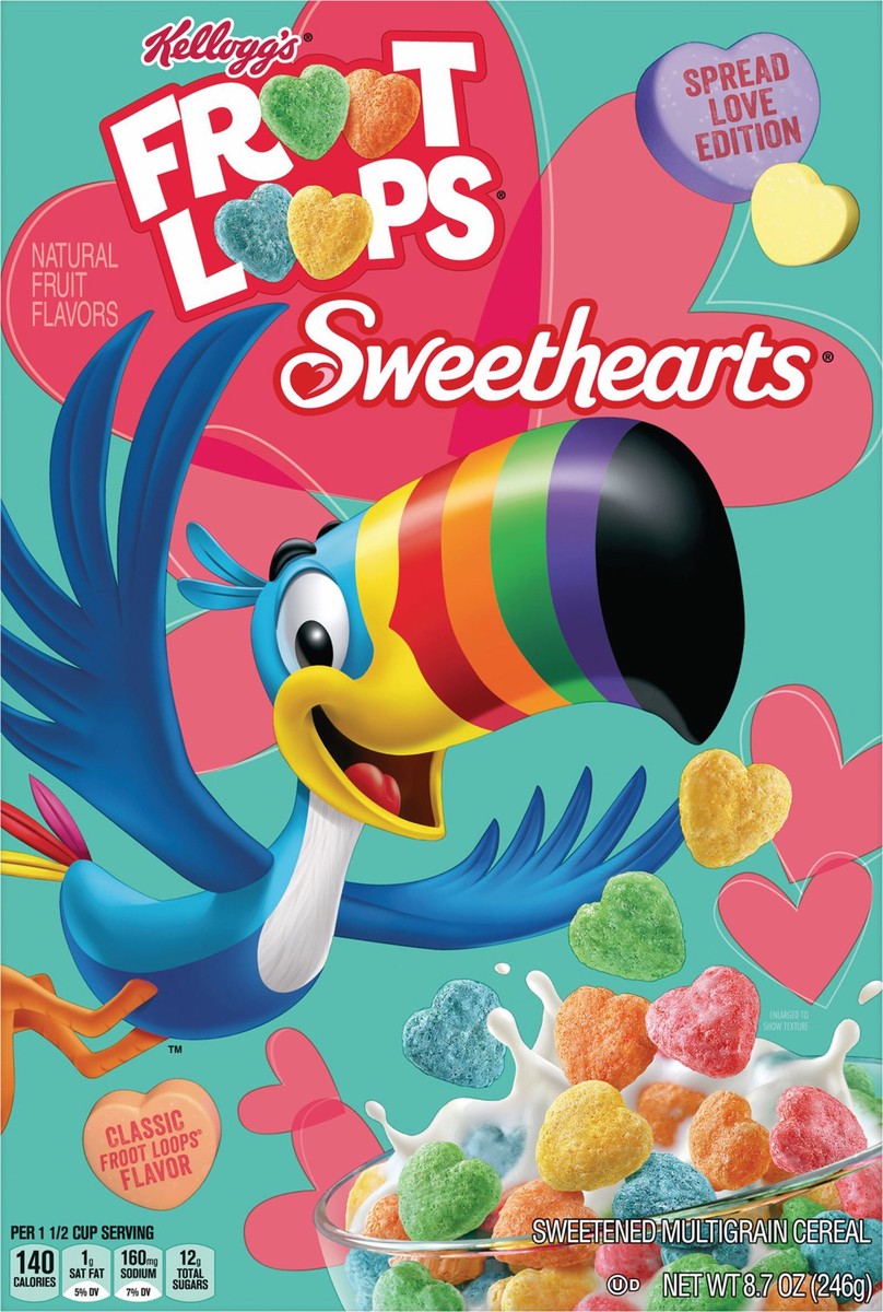 slide 3 of 9, Fruit Loops Kellogg's Froot Loops Sweethearts Breakfast Cereal Original, 8.7 oz, 14.3 oz