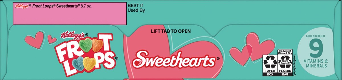 slide 2 of 9, Fruit Loops Kellogg's Froot Loops Sweethearts Breakfast Cereal Original, 8.7 oz, 14.3 oz