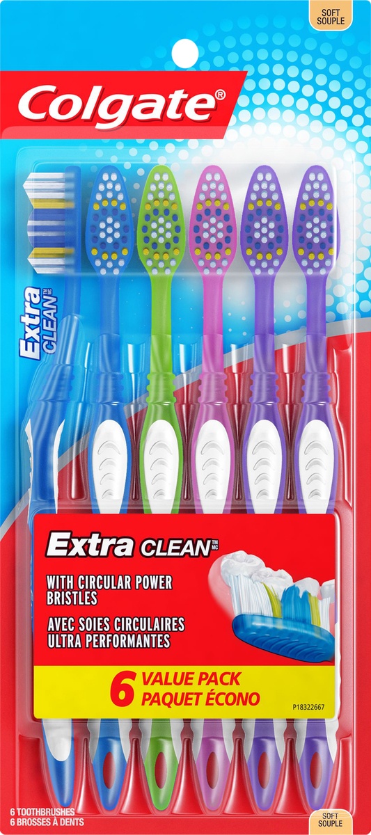 slide 5 of 7, Colgate Extra Clean Soft, 6 ct