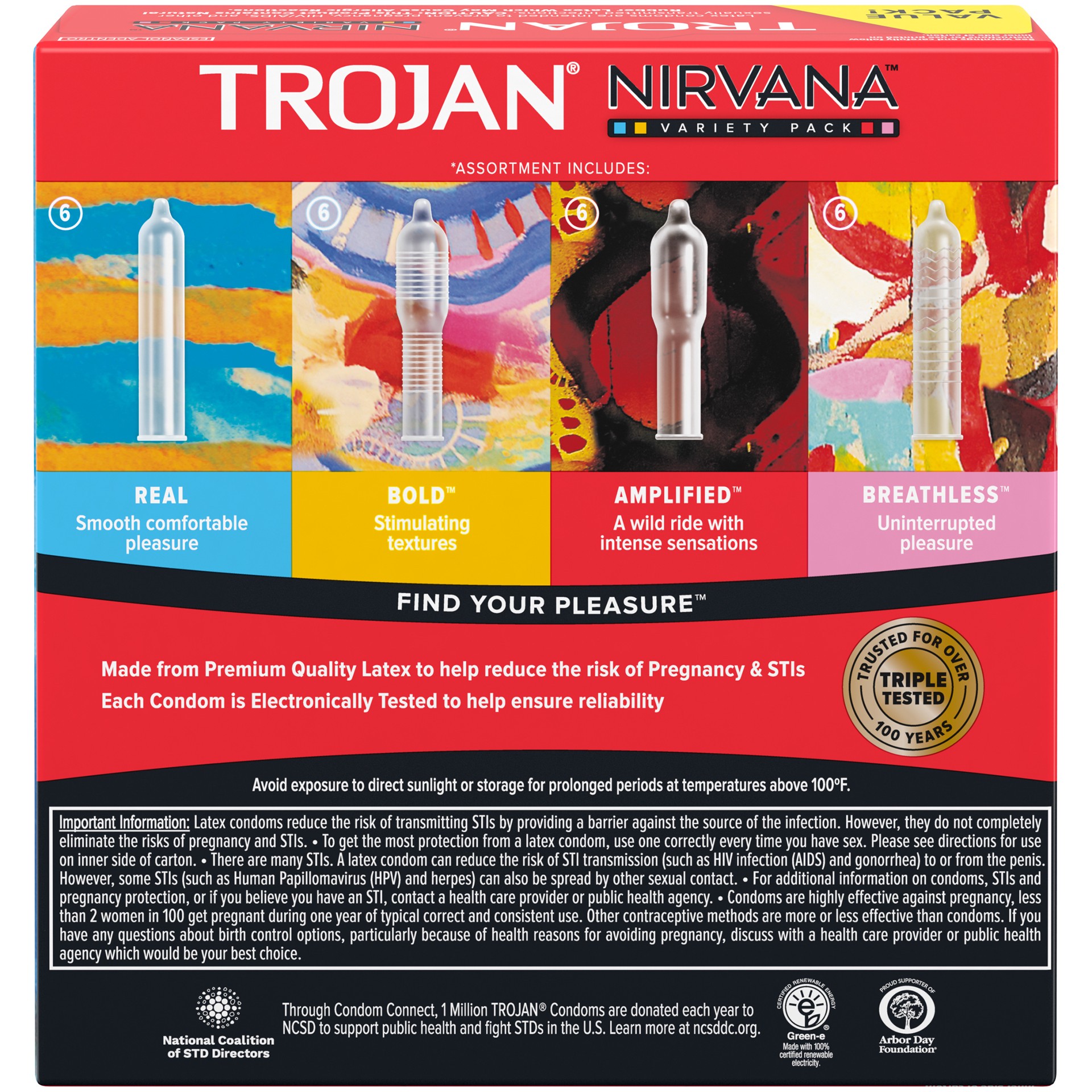 slide 2 of 4, Trojan Nirvana Collection Variety Pack Condoms - 24 count, 24 ct