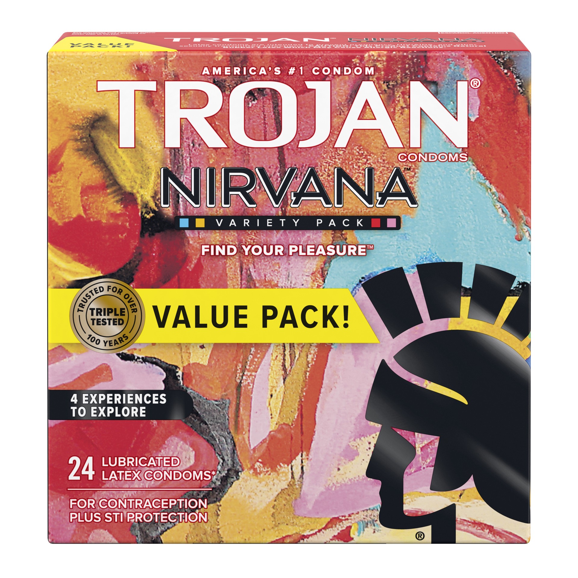 slide 1 of 4, Trojan Nirvana Collection Variety Pack Condoms - 24 count, 24 ct