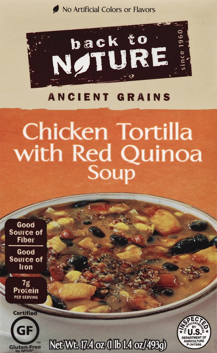 slide 4 of 4, Back To Nature Reduced Sodium Chicken Tortilla With Red Quinoa Soup, 17.4 oz