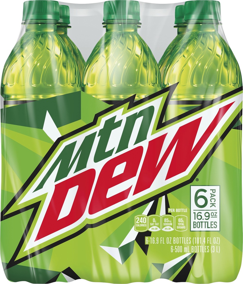 slide 1 of 13, Mountain Dew Soda, 6 ct