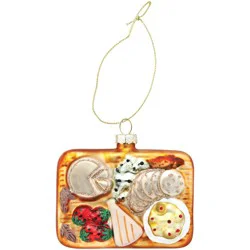 Destination Holiday Charcuterie Board Glass Christmas Ornament