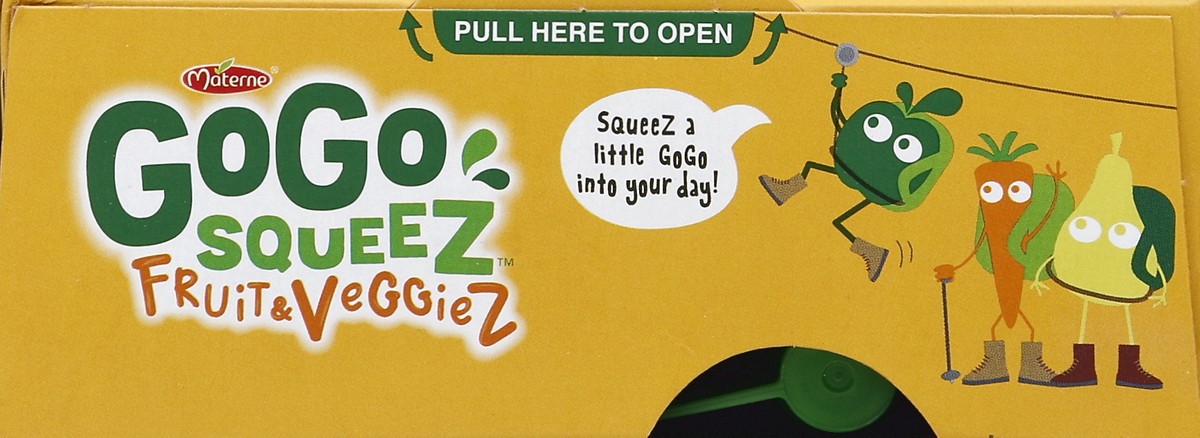 slide 2 of 4, GoGo squeeZ Fruit & Veggies On The Go Zippin' Zingin' Pear Pouches, 4 ct; 3.2 oz