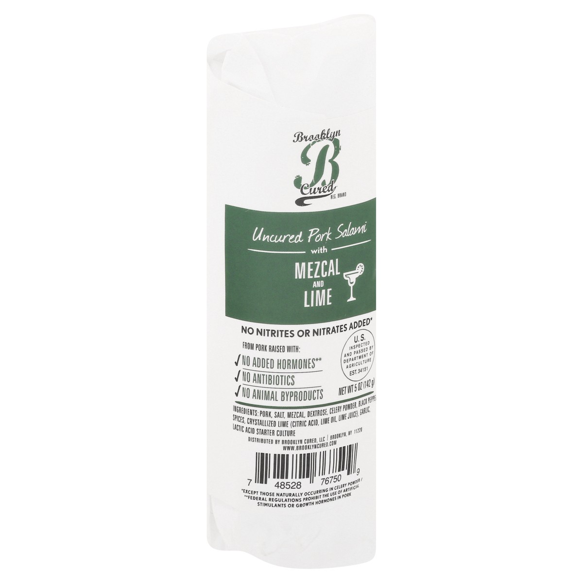 slide 5 of 12, Brooklyn Cured Uncured Pork Salami With Mezcal And Lime, 5 oz