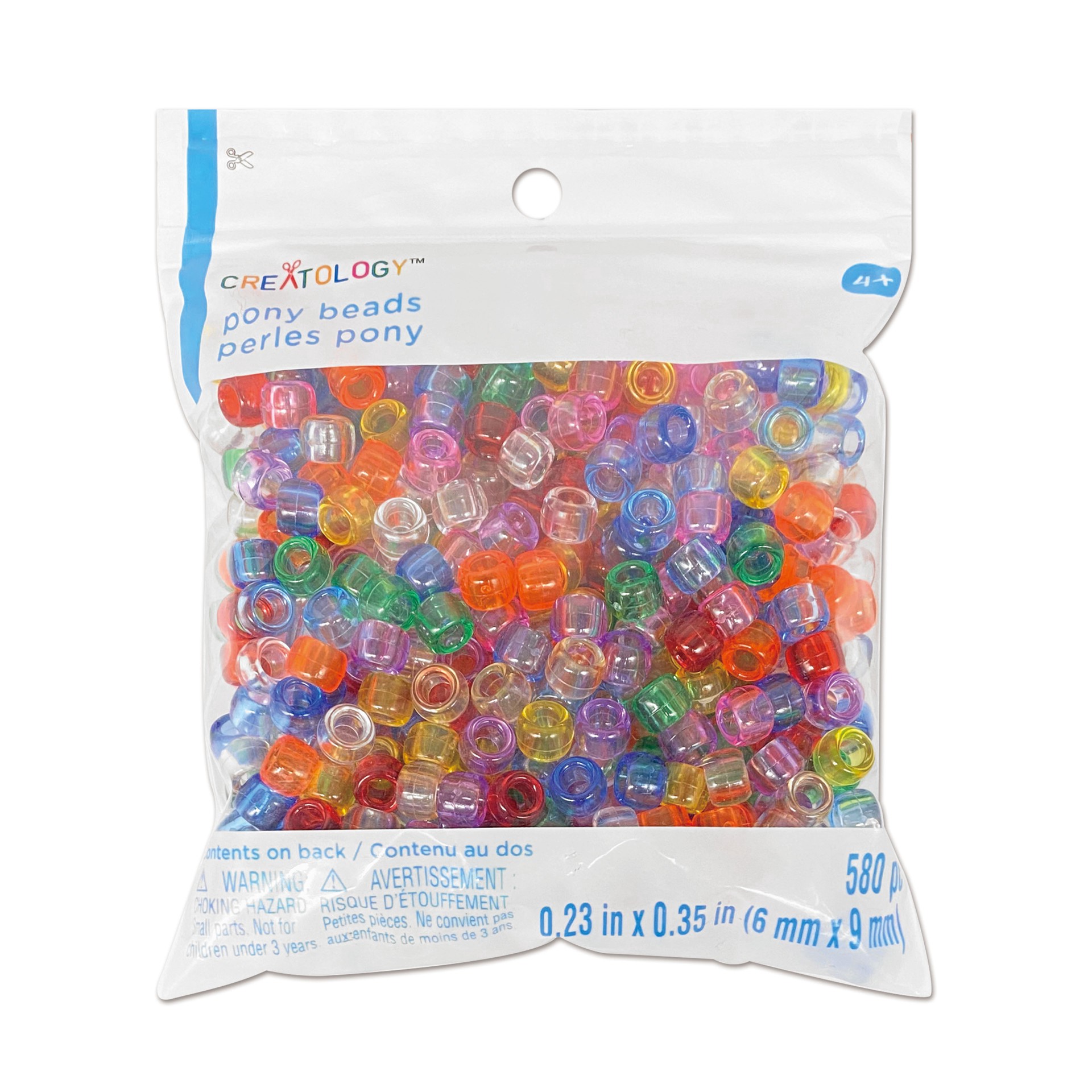 slide 3 of 4, Multicolor Transparent Pony Beads, 9mm By Creatology, 9 mm