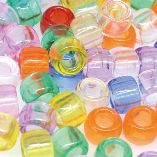 slide 1 of 4, Multicolor Transparent Pony Beads, 9mm By Creatology, 9 mm