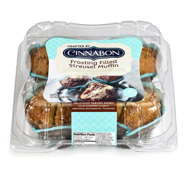 slide 1 of 1, Cinnabon Frosting Filled Streusel Muffin, 4 ct; 16 oz