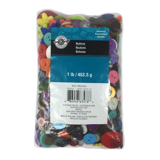 slide 1 of 3, Multicolor Button Value Pack By Loops & Threads, 1 lb