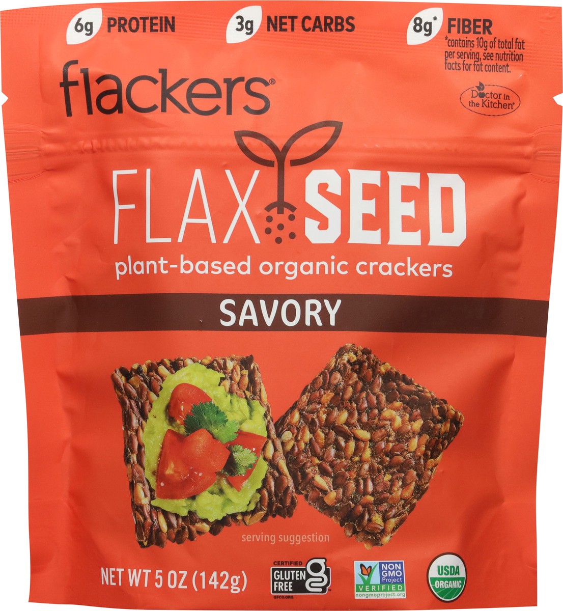 slide 4 of 12, Flackers Organic Plant-Based Flax Seed Savory Crackers 5 oz, 1 ct