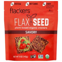 Flackers Organic Plant-Based Flax Seed Savory Crackers 5 oz