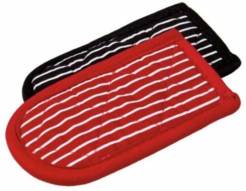 slide 1 of 1, Lodge Hot Handle Holders - Red Stripe/Black Stripe, 2 ct