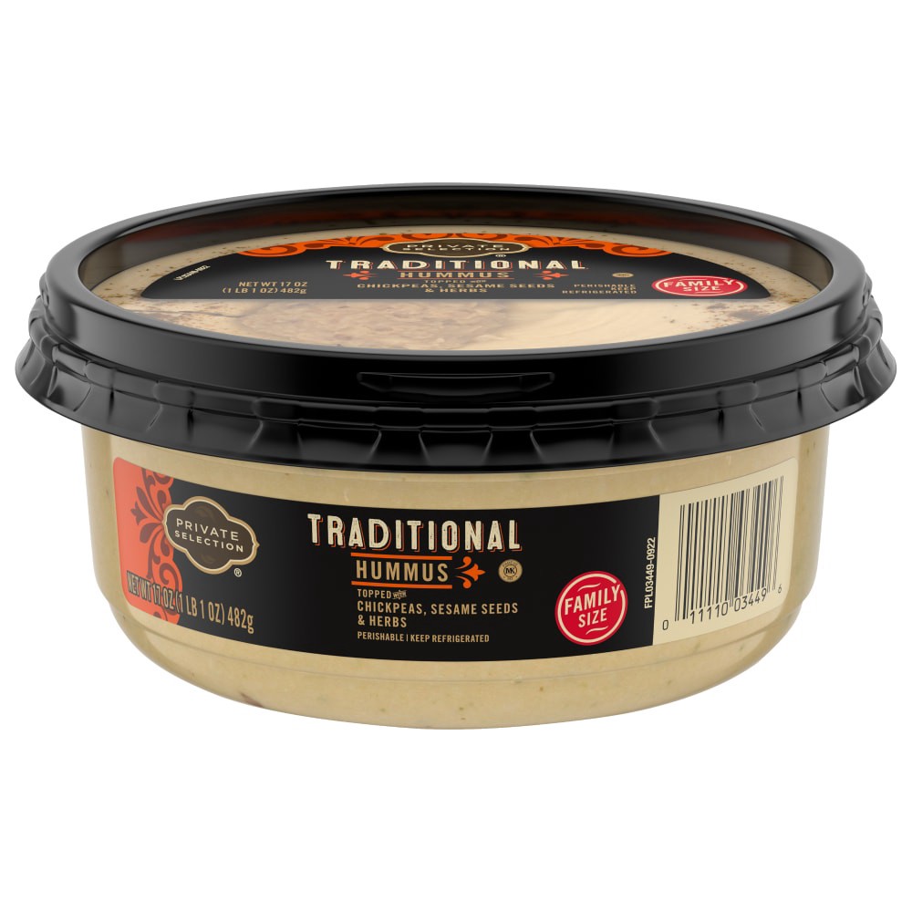 slide 1 of 3, Private Selection Original Hummus, 17 oz