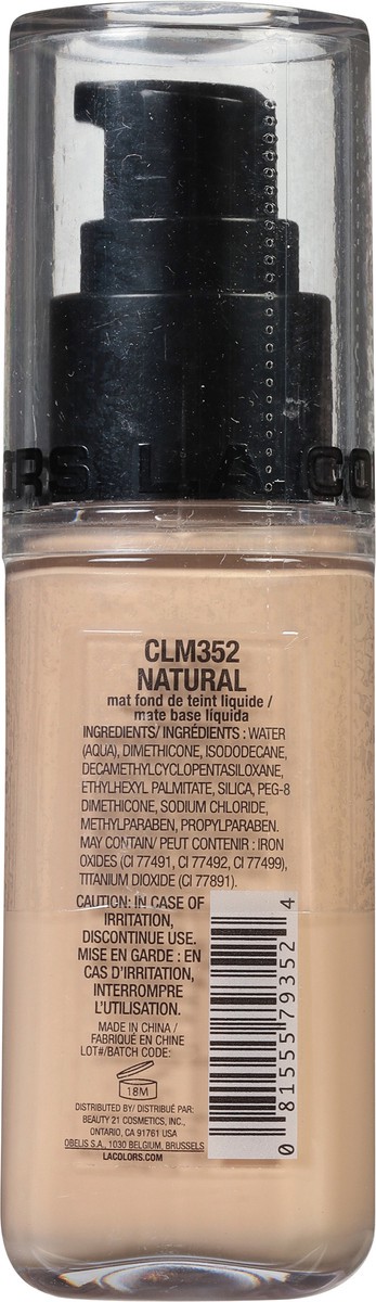 slide 5 of 9, L.A. Colors Truly Matte Natural Foundation, 1.35 fl oz