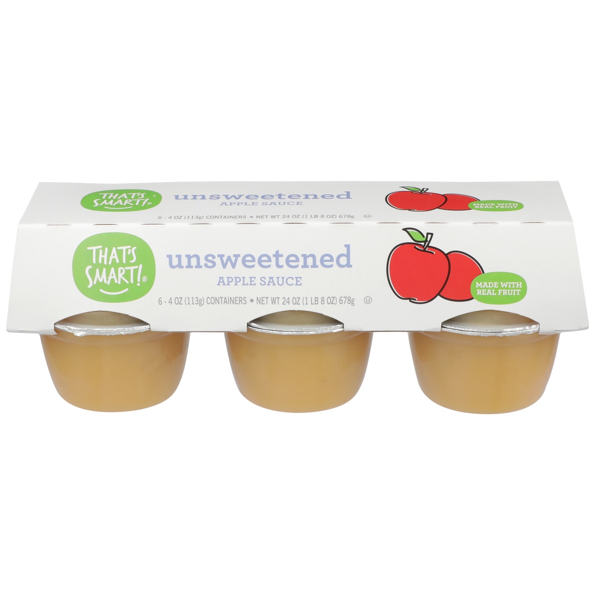 slide 1 of 1, That's Smart! Unsweetened Apple Sauce, 24 oz