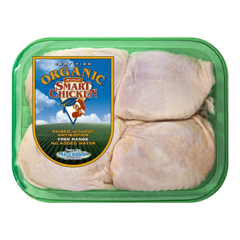 slide 1 of 3, Smart Chicken Organic Fresh Chicken Thighs, per lb