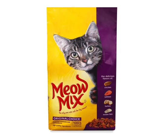 slide 1 of 1, Meow Mix Cat Food, Original Choice, 10 lb