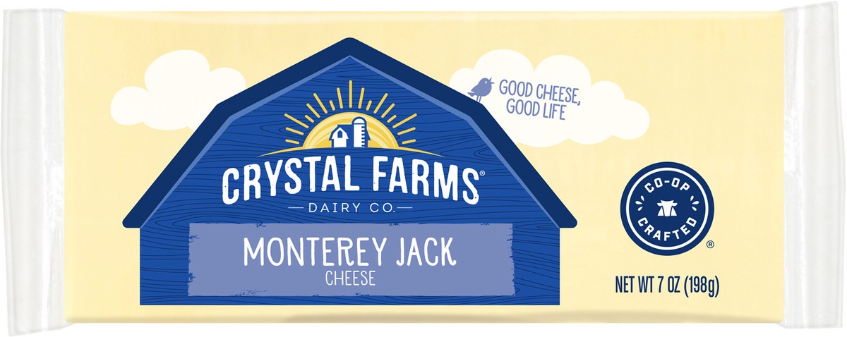 slide 3 of 8, Crystal Farms Monterey Jack Cheese Block, 7 oz, 7 oz