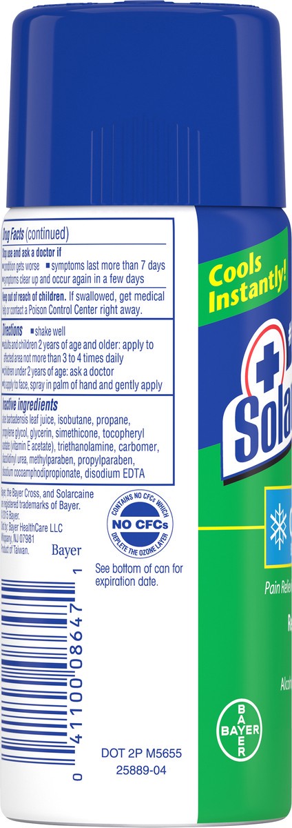 slide 6 of 8, Solarcaine Cool Aloe Burn Relief Spray 4.5 oz Aerosol, 4.5 oz