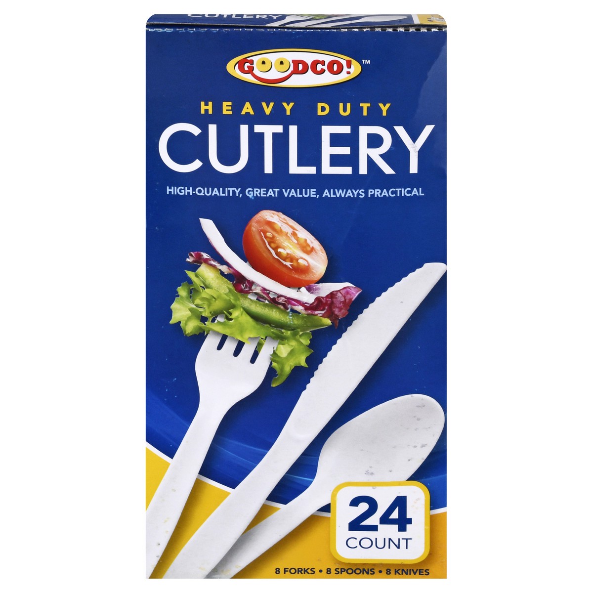 slide 1 of 11, GoodCo Heavy Duty Cutlery 24 ea, 24 ct