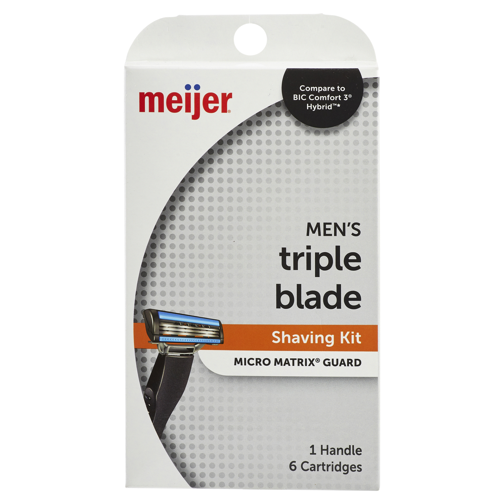 slide 1 of 1, Meijer Men's Triple Blade Razor Shave Kit, 1 ct