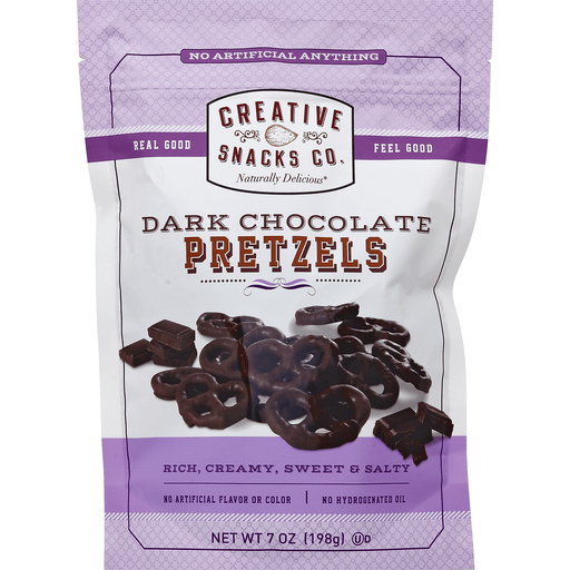 slide 4 of 4, Creative Snacks Co Dark Chocolate Pretzel Large Snack, 7 oz