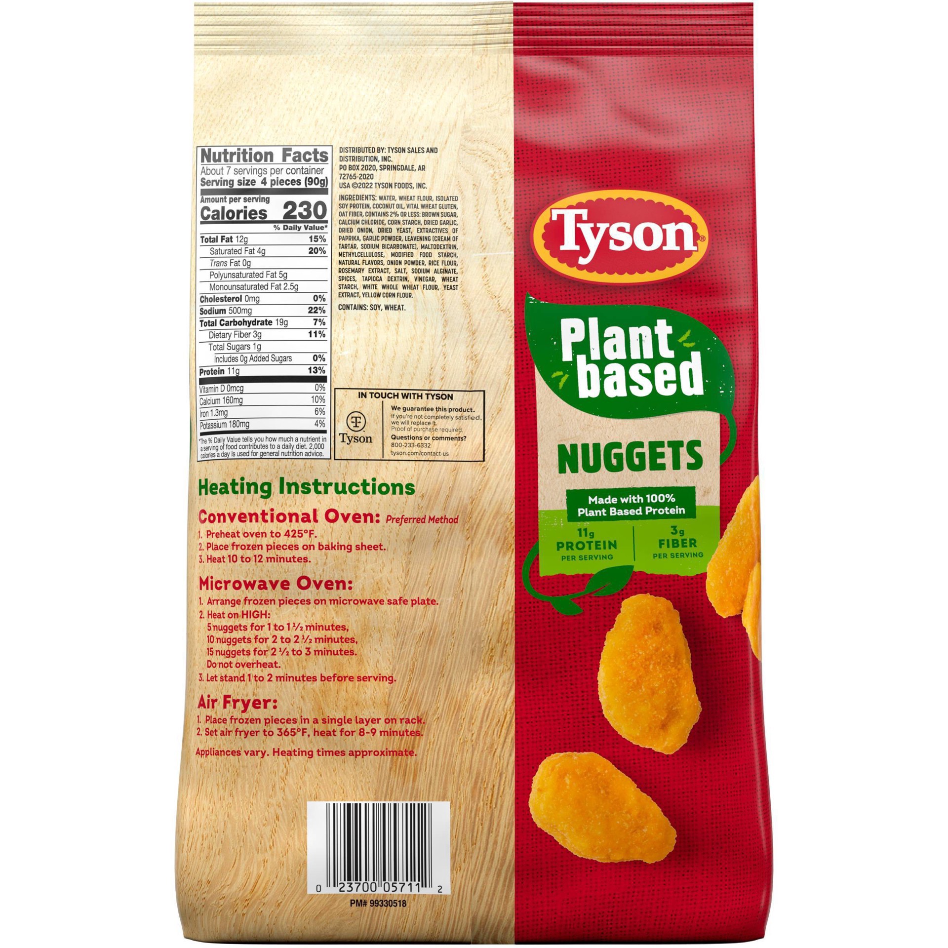 slide 2 of 2, Tyson Plant Based Nuggets, 22 oz Bag, 623.69 g