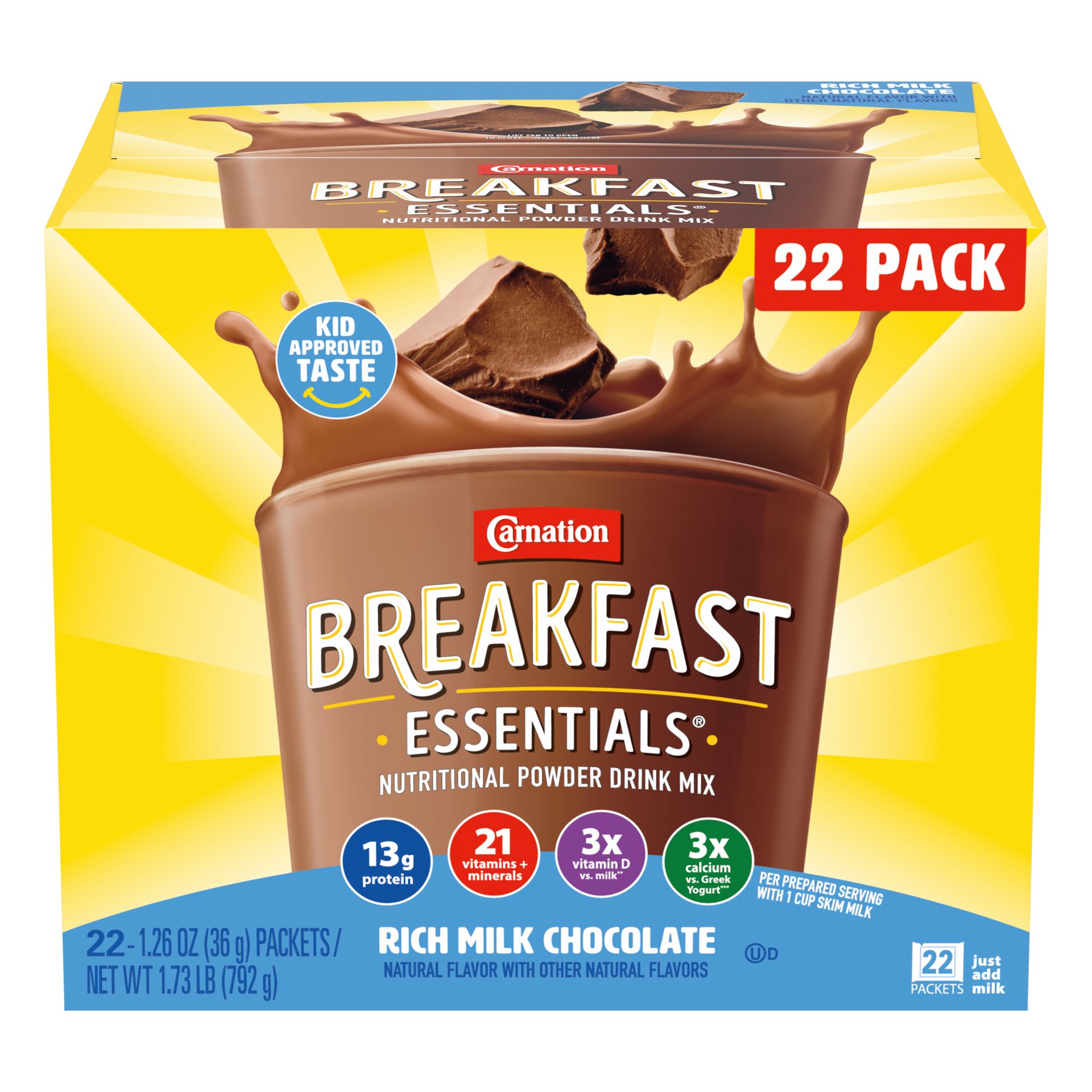 slide 1 of 5, Carnation Breakfast Essentials Rich Milk Chocolate Powder Mix, 27.7 oz