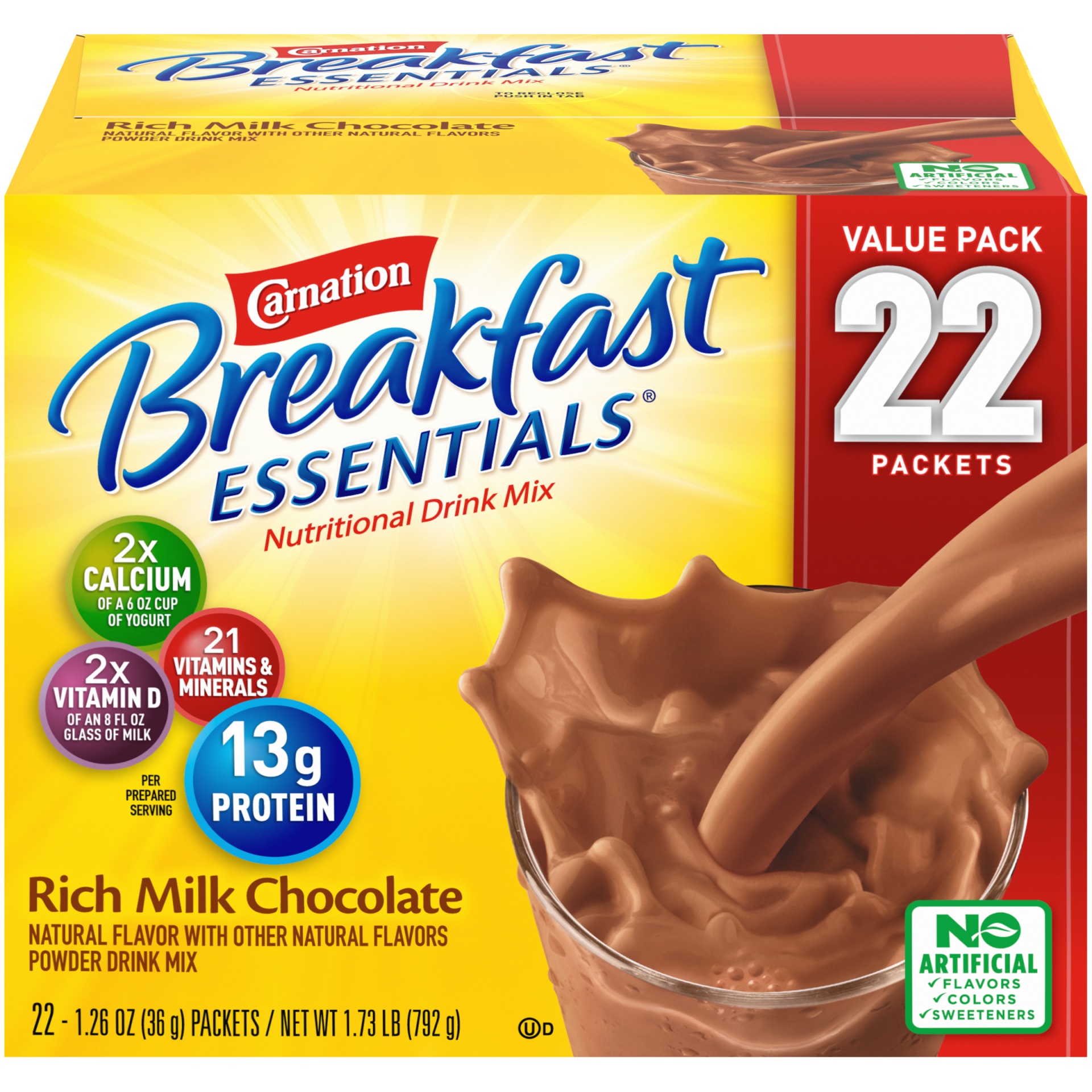 slide 1 of 3, Carnation Breakfast Essentials Rich Milk Chocolate, 27.7 oz