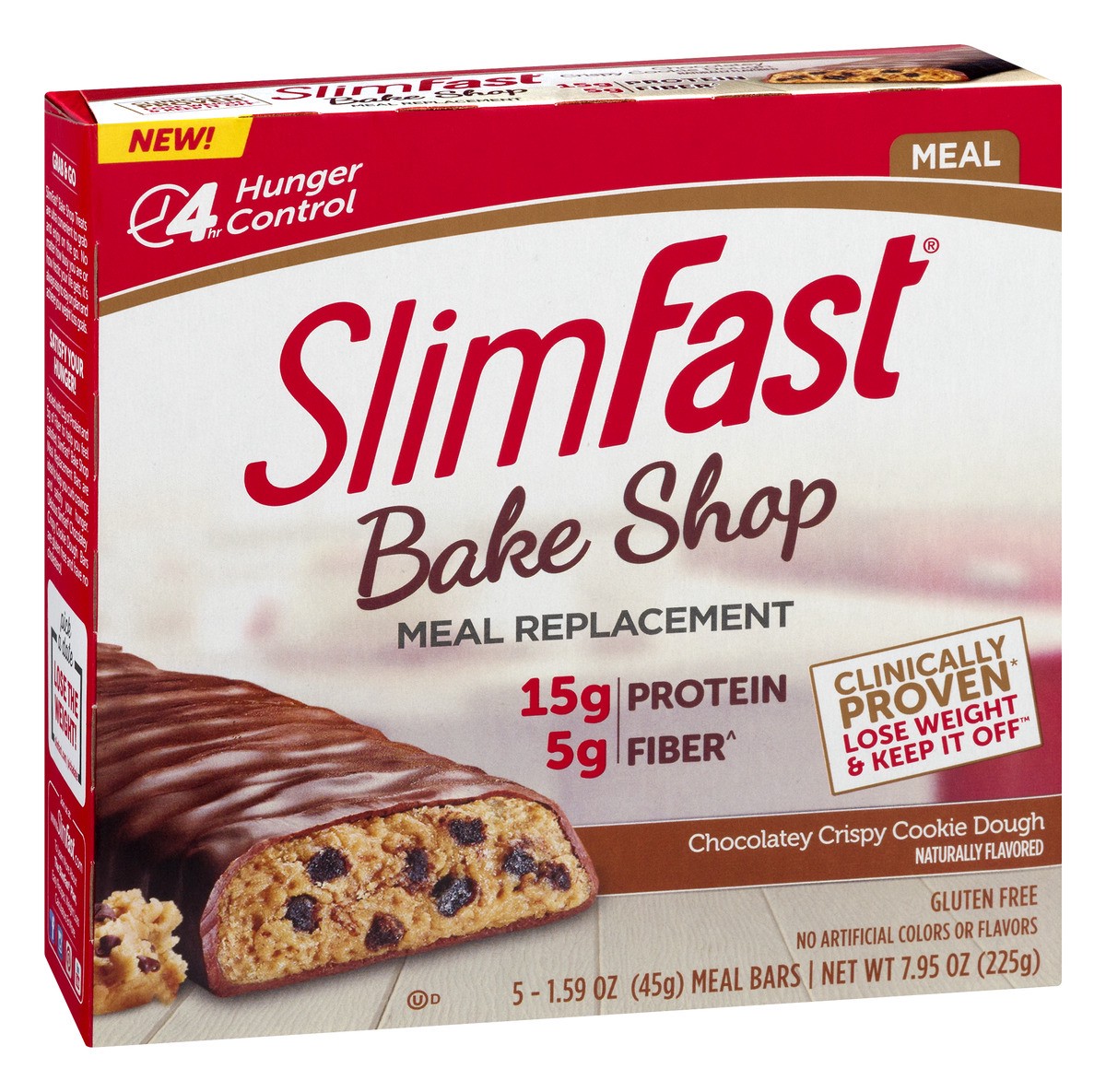 slide 2 of 9, SlimFast bake shop chocolatey crispy cookie dough meal replacement bar, 5 ct