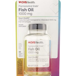 slide 1 of 1, CVS Health Pharmaceutical Grade Fish Oil Softgels, 60 Ct, 1 ct