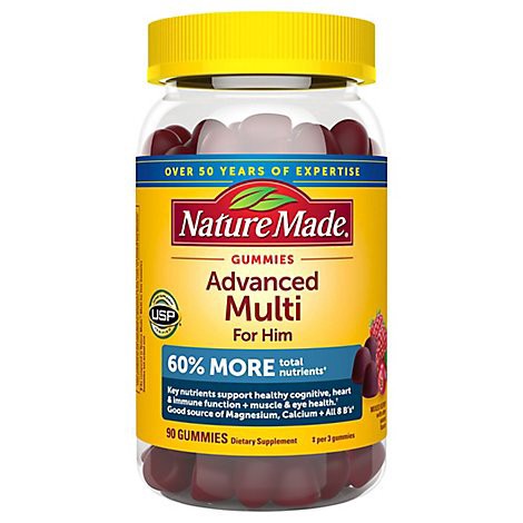 slide 1 of 1, Nature Made Advanced Multi For Him Gummies - 90 CT, 90 ct