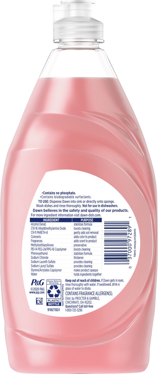 slide 2 of 3, Dawn Ultra Gentle Clean Pomegranate & Rose Water Scent Dishwashing Liquid 479 ml, 479 ml