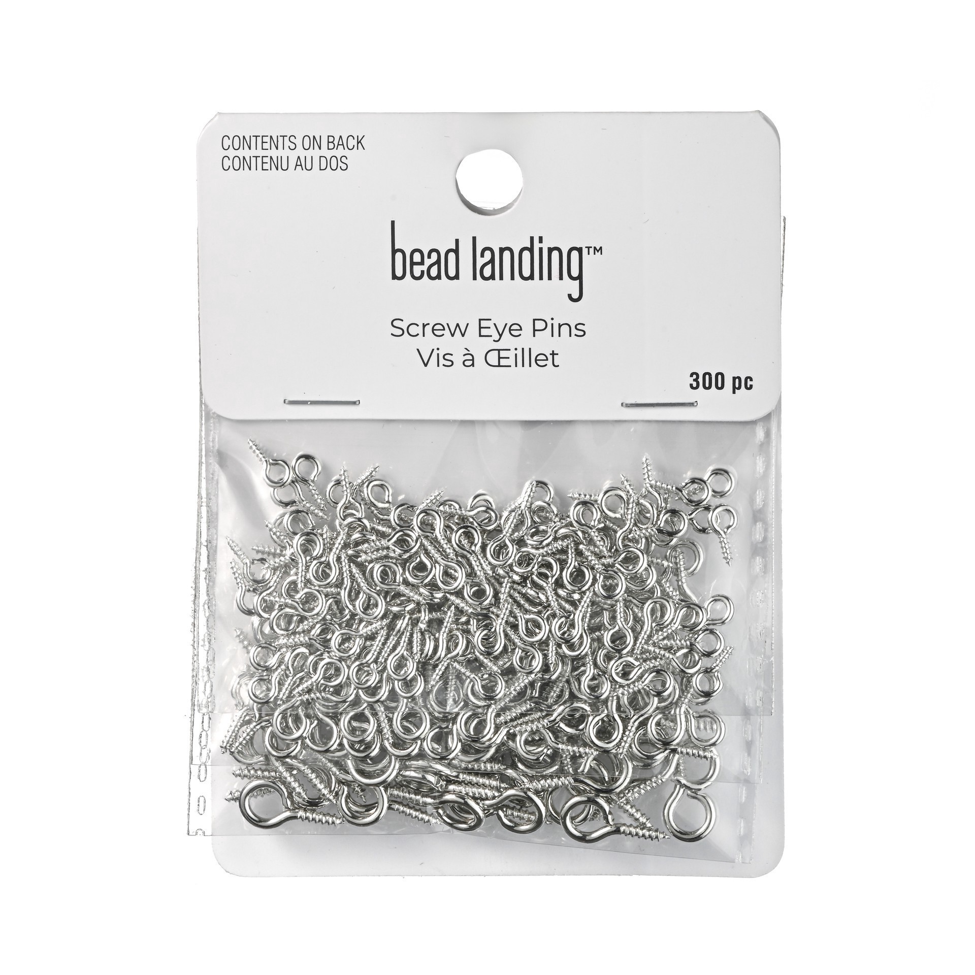 slide 2 of 3, Rhodium Screw Eye Pins, 300ct. By Bead Landing, 300 ct
