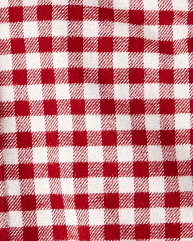 slide 2 of 3, Littleplanet Baby Boy Plaid Organic Cotton Button-Front Flannel Shirt Deep Red 18M, 1 ct