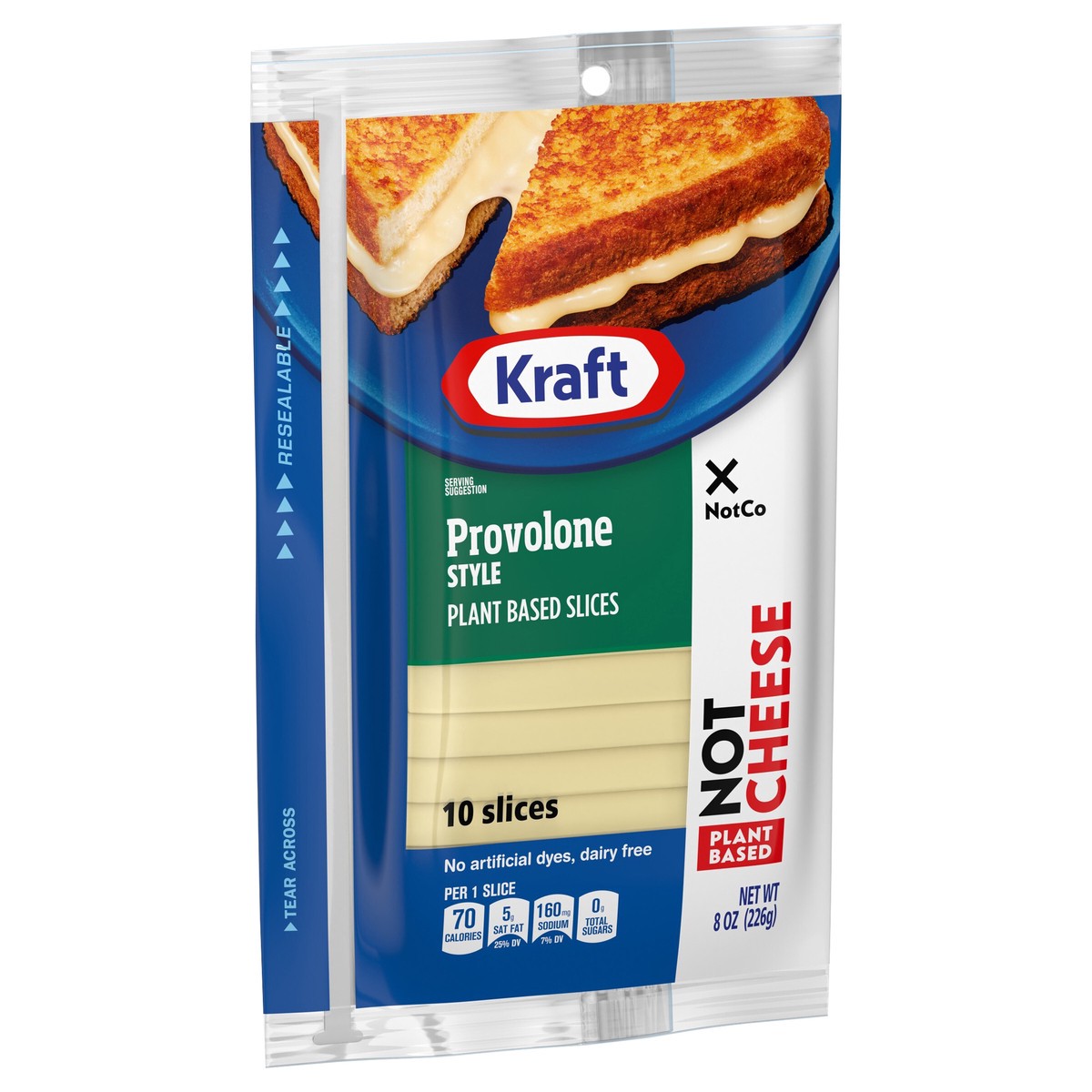 slide 7 of 9, Kraft NotCo Provolone Style Not Cheese Plant Based Slices, 10 ct Pack, 8 oz