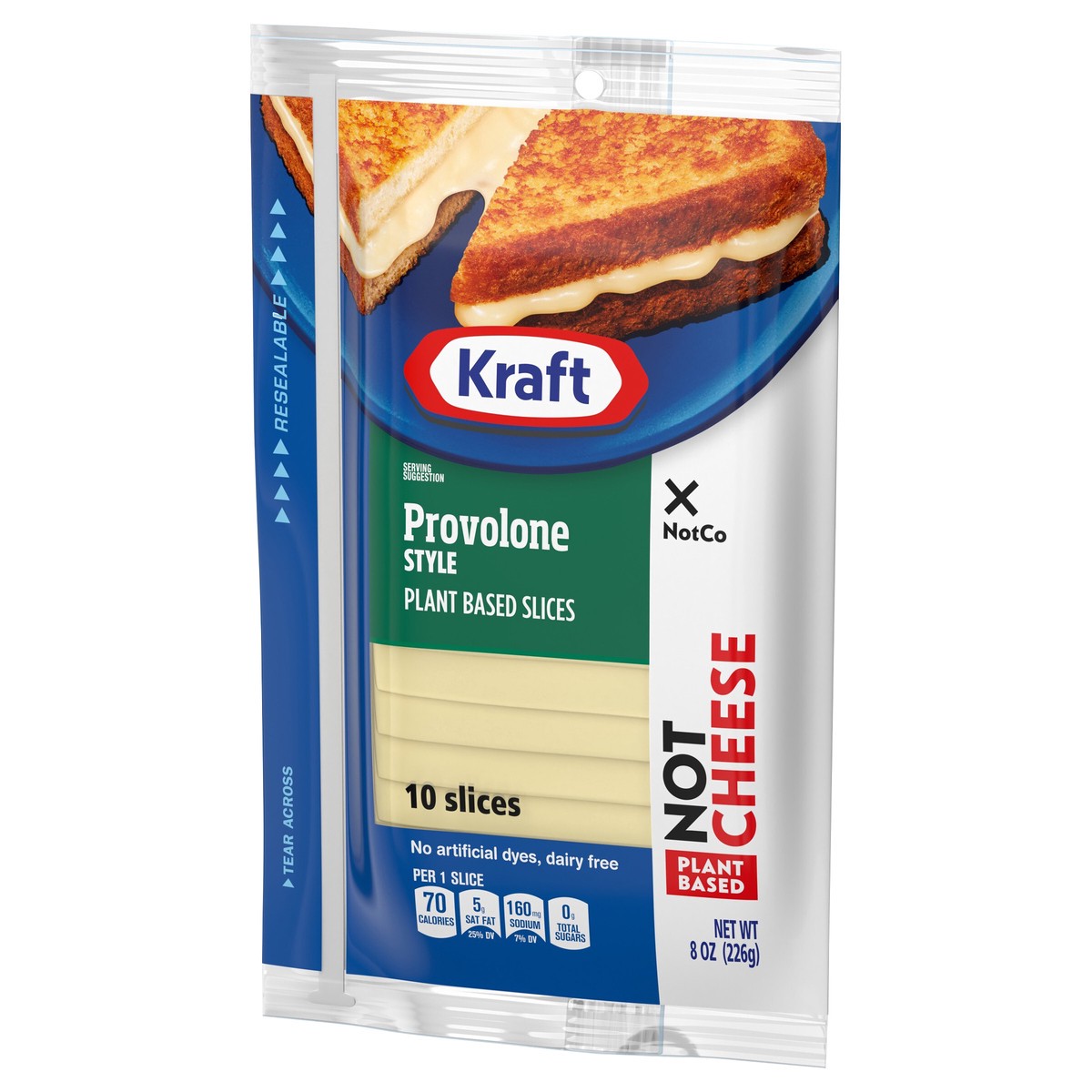 slide 6 of 9, Kraft NotCo Provolone Style Not Cheese Plant Based Slices, 10 ct Pack, 8 oz