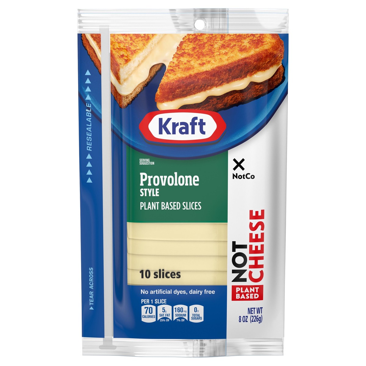 slide 1 of 9, Kraft NotCo Provolone Style Not Cheese Plant Based Slices, 10 ct Pack, 8 oz