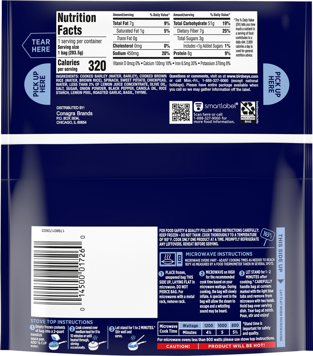 slide 10 of 10, Birds Eye Steamfresh Superfood Blends Chickpeas & Spinach, 10 oz