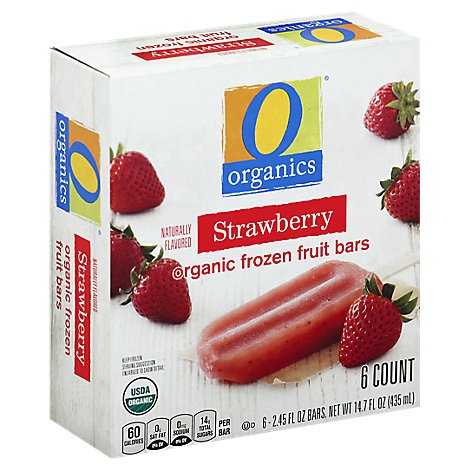 slide 1 of 1, O Organics Fruit Bars Strawberry, 6 ct2.45 oz