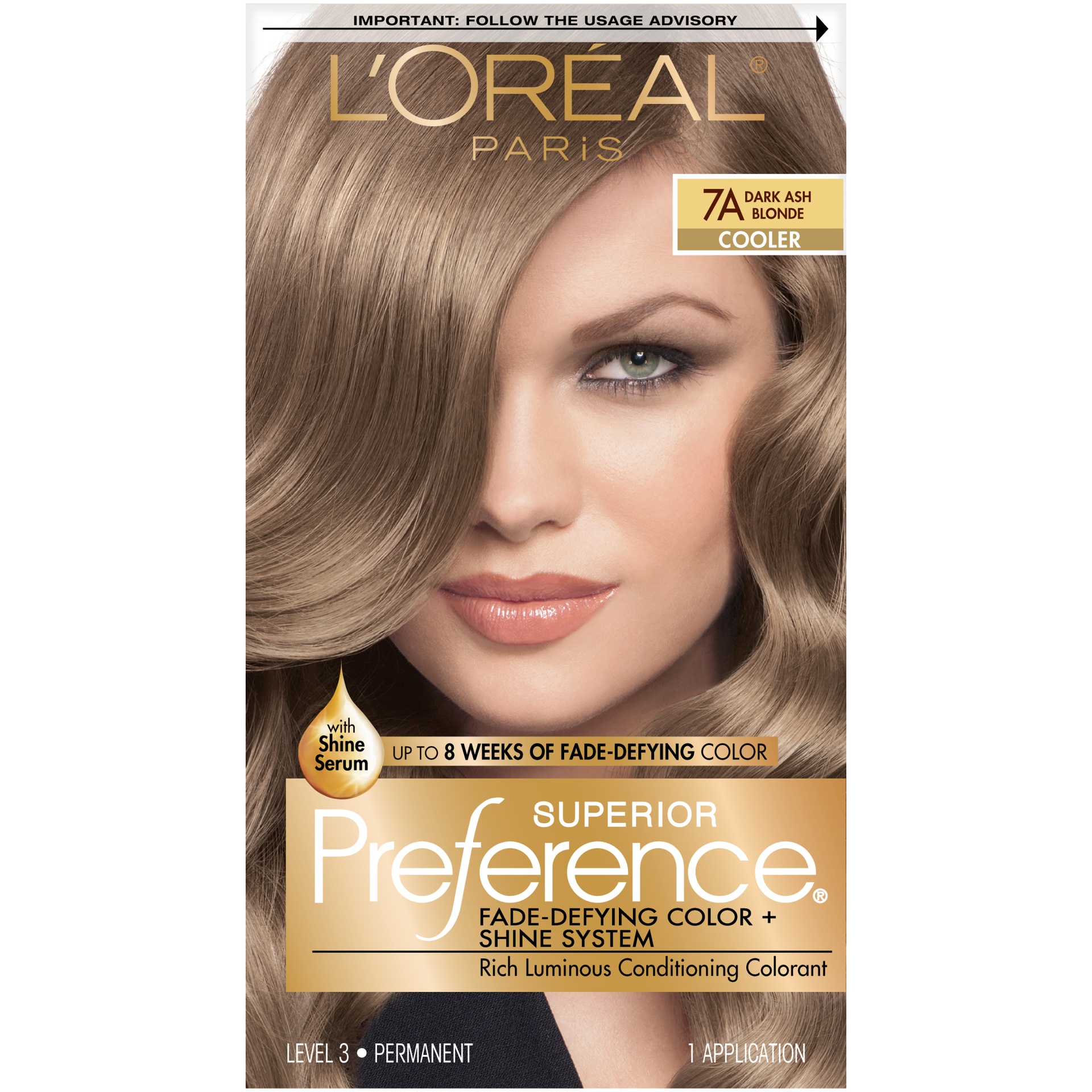 slide 3 of 8, L'Oréal Superior Preference Fade-Defying Color + Shine System - 7A Dark Ash Blonde, 1 ct