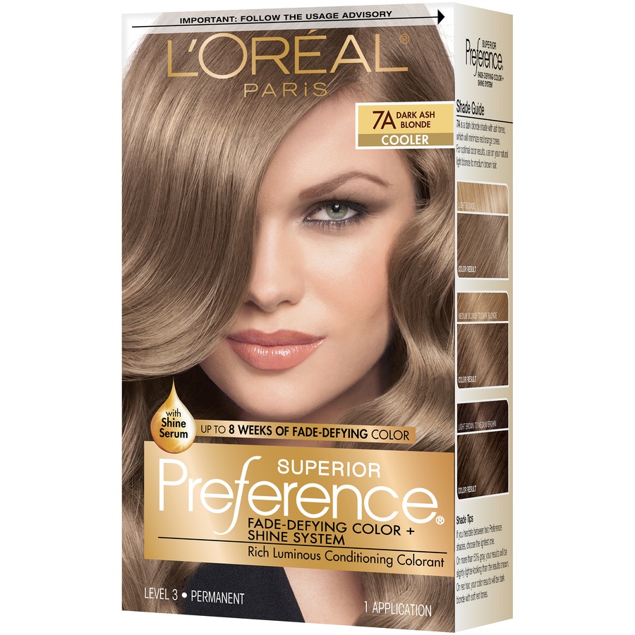 slide 5 of 8, L'Oréal Superior Preference Fade-Defying Color + Shine System - 7A Dark Ash Blonde, 1 ct