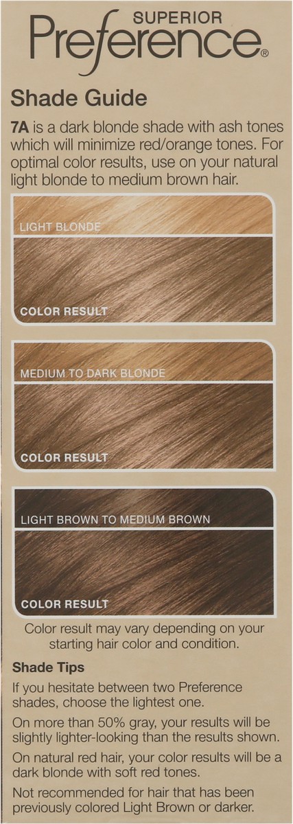 slide 3 of 9, L'Oréal Superior Preference Dark Ash Blonde 7A Permanent Hair Color 1 ea, 1 ct