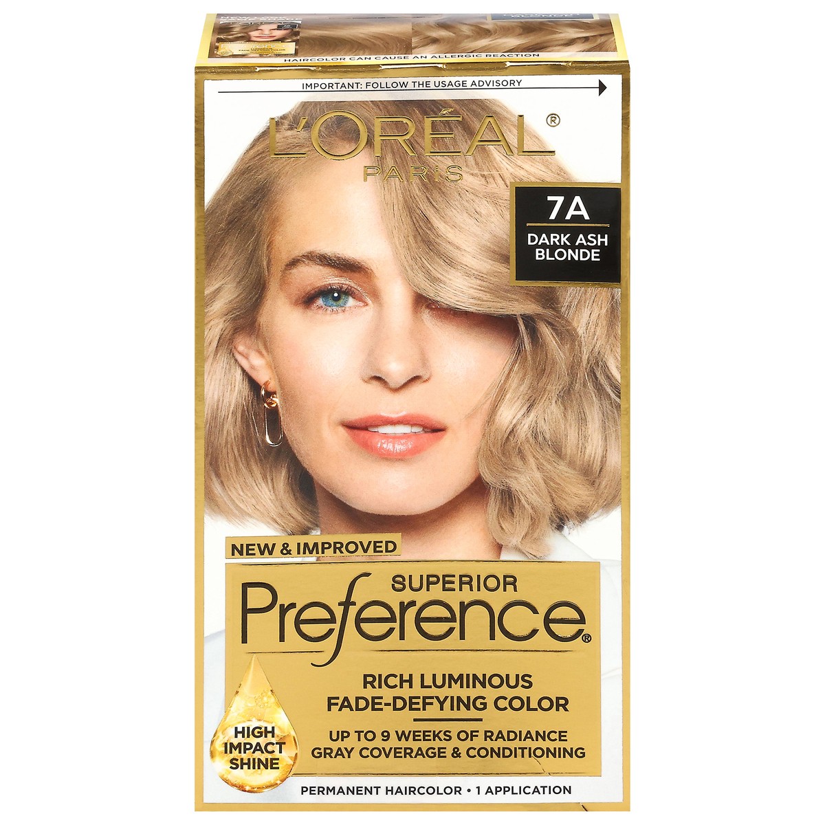 slide 1 of 9, L'Oréal 7A Dark Ash Blonde Permanent Haircolor 1 ea, 1 ct