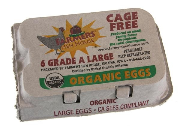 slide 1 of 1, Farmers Hen House Organic Large Brown Eggs, 6 ct
