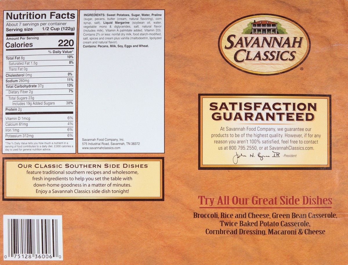 slide 10 of 10, Savannah Classics Sweet Potato Casserole, 2 lb